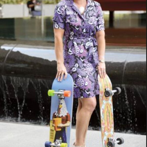 Banana Republic Retro Mod Print Short Sleeve Belted Button Front Shirt Dress, 2 - Picture 12 of 12